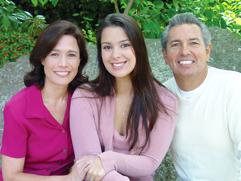 mother, father and daughter
